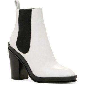 ALDO DESAREA WHITE BLOCK HEAL CHELSEA BOOTS